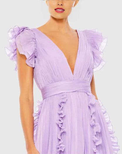 Graceful Stylish Refined Beautiful Timeless Special Occasion Elegant Lilac Chiffon Prom Dress