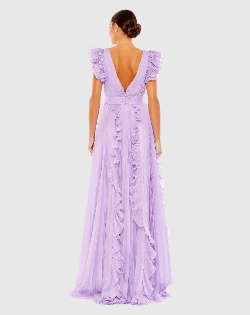 Graceful Stylish Refined Beautiful Timeless Special Occasion Elegant Lilac Chiffon Prom Dress