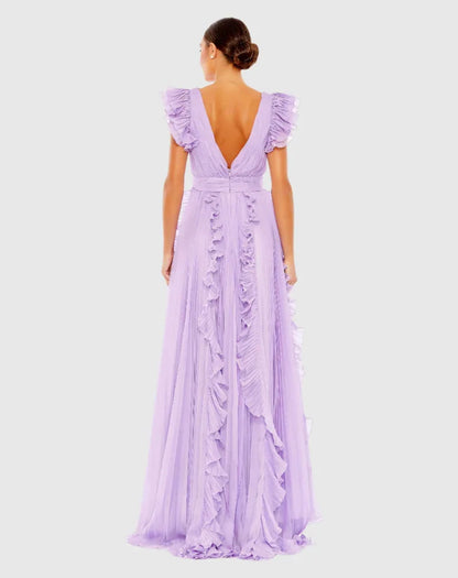 Graceful Stylish Refined Beautiful Timeless Special Occasion Elegant Lilac Chiffon Prom Dress