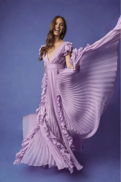 Graceful Stylish Refined Beautiful Timeless Special Occasion Elegant Lilac Chiffon Prom Dress