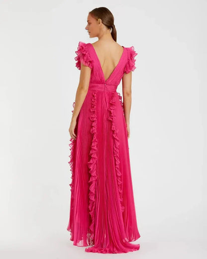 Graceful Stylish Refined Beautiful Timeless Special Occasion Elegant Lilac Chiffon Prom Dress