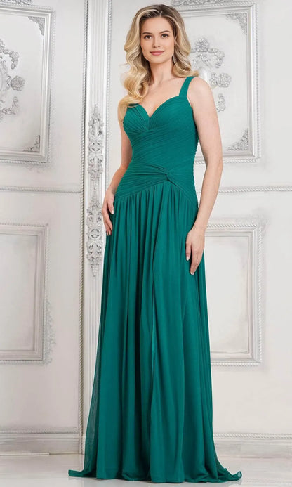 Elegant Burgundy A-Line Sweetheart Classic-Sleeve Classic-Back Floor-Length Evening Dress