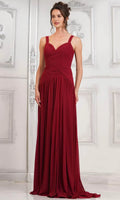 Burgundy Fashion Evening Dress with Sweetheart Neckline Ruched Bodice and Flowy Maxi Skirt for Formal Occasions