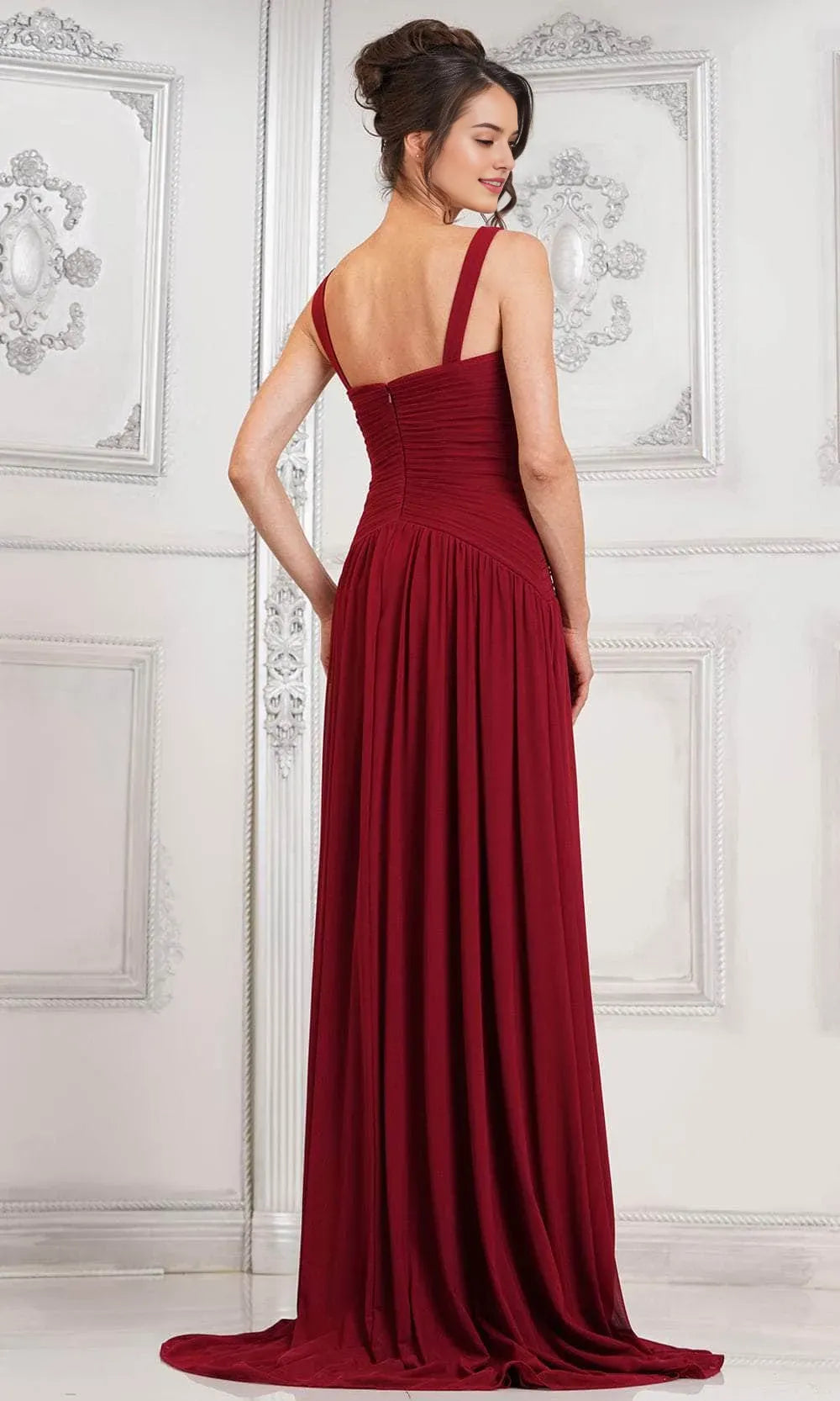Burgundy Fashion Evening Dress with Sweetheart Neckline Ruched Bodice and Flowy Maxi Skirt for Formal Occasions