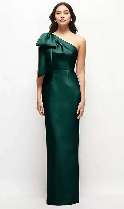 Special Occasion Sophisticated Graceful Elegant One-Shoulder Sleeveless Floor-Length Mother of the Bride Dress