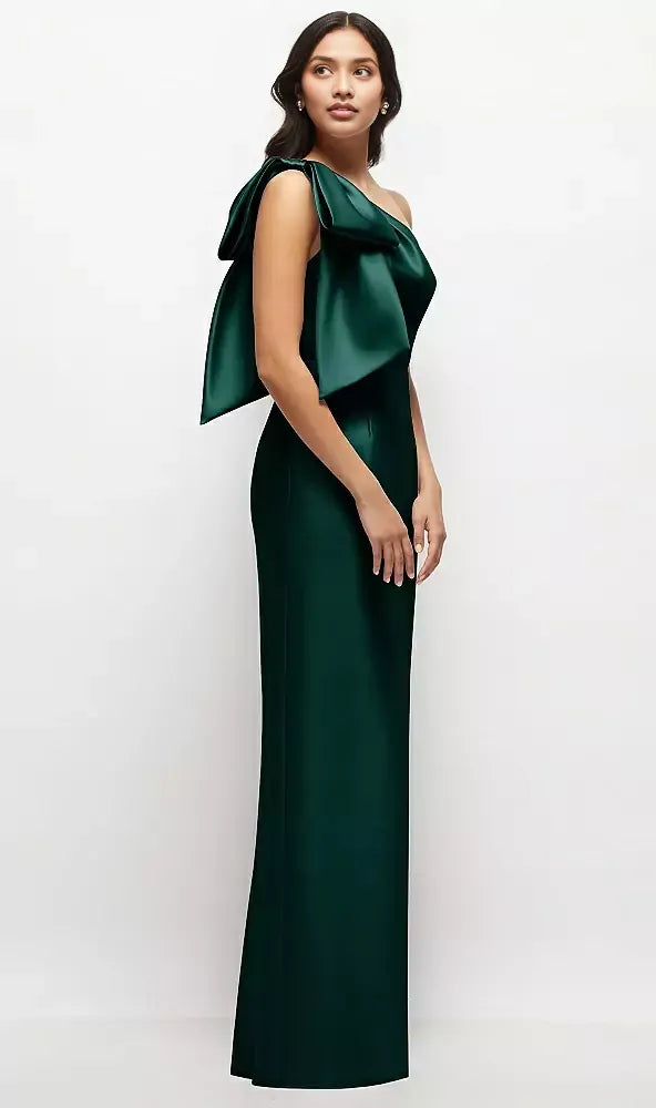 Special Occasion Sophisticated Graceful Elegant One-Shoulder Sleeveless Floor-Length Mother of the Bride Dress