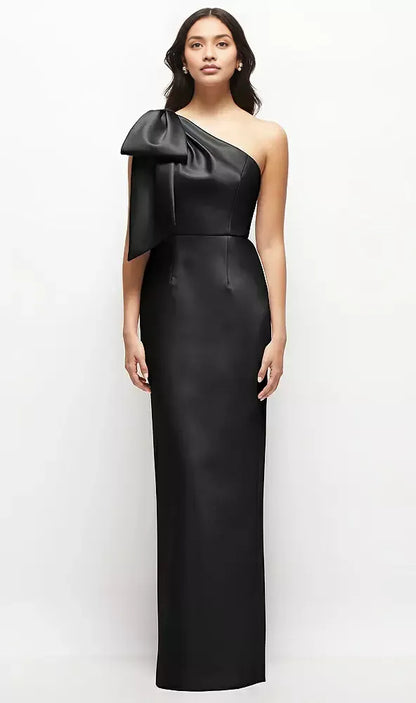 Special Occasion Sophisticated Graceful Elegant One-Shoulder Sleeveless Floor-Length Mother of the Bride Dress
