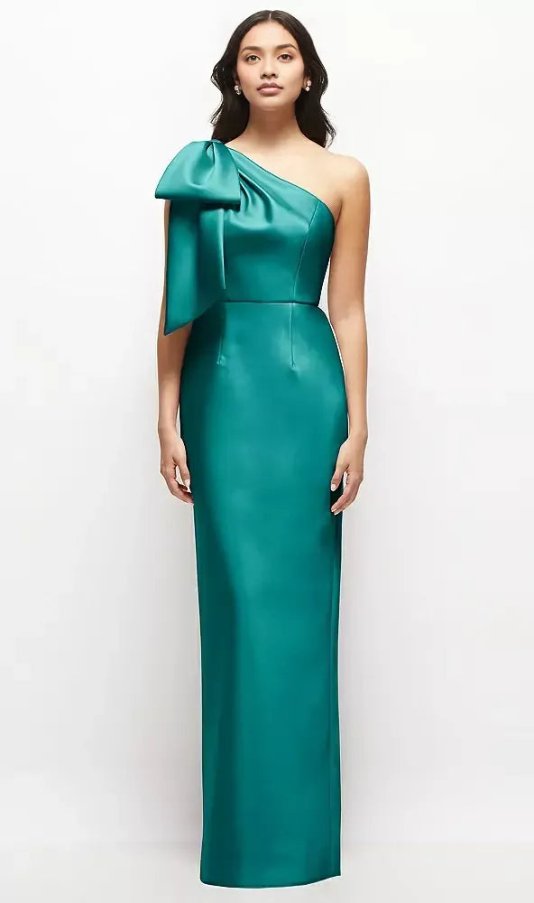 Special Occasion Sophisticated Graceful Elegant One-Shoulder Sleeveless Floor-Length Mother of the Bride Dress