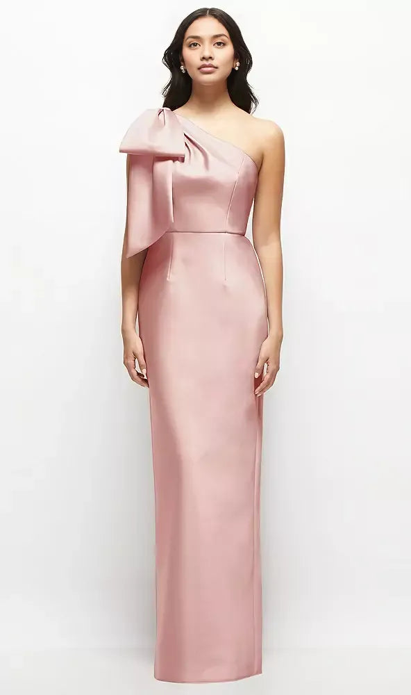 Special Occasion Sophisticated Graceful Elegant One-Shoulder Sleeveless Floor-Length Mother of the Bride Dress