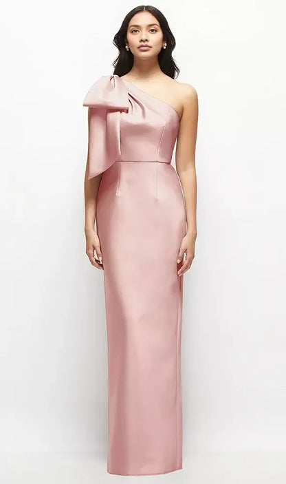 Special Occasion Sophisticated Graceful Elegant One-Shoulder Sleeveless Floor-Length Mother of the Bride Dress