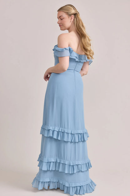 Stylish Refined Beautiful Timeless Chic Elegant Light Blue A-Line Sleeveless Bridesmaid Dress