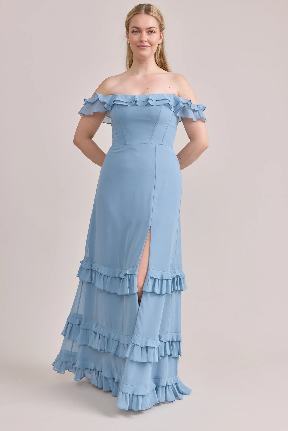 Stylish Refined Beautiful Timeless Chic Elegant Light Blue A-Line Sleeveless Bridesmaid Dress