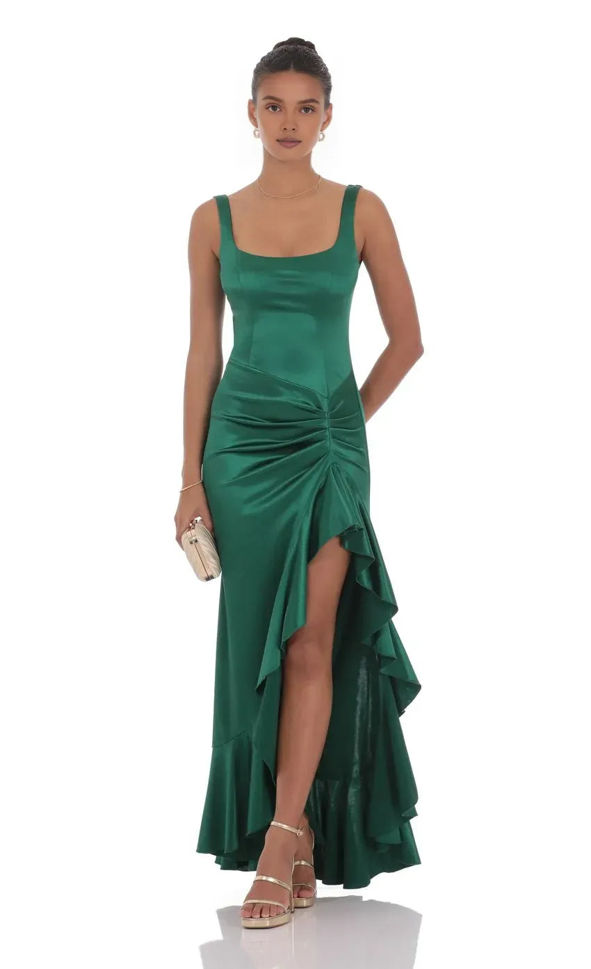 Timeless Special Occasion Sophisticated Elegant Mermaid Square Neck Sleeveless Floor-Length Prom Dress