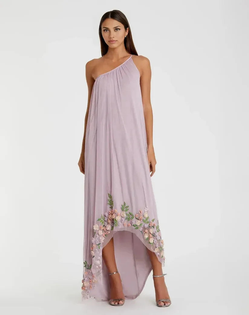 Sophisticated Graceful Stylish Refined Beautiful Elegant Purple A-Line Asymmetric Sleeveless Prom Dress