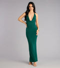 Green Emerald Sheath Halter Neckline Sleeveless Backless with tie Ankle-Length Prom Dresses