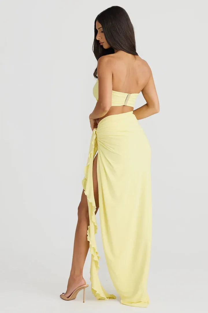 Refined Beautiful Timeless Special Occasion Elegant Red Strapless Sleeveless Floor-Length Prom Dress