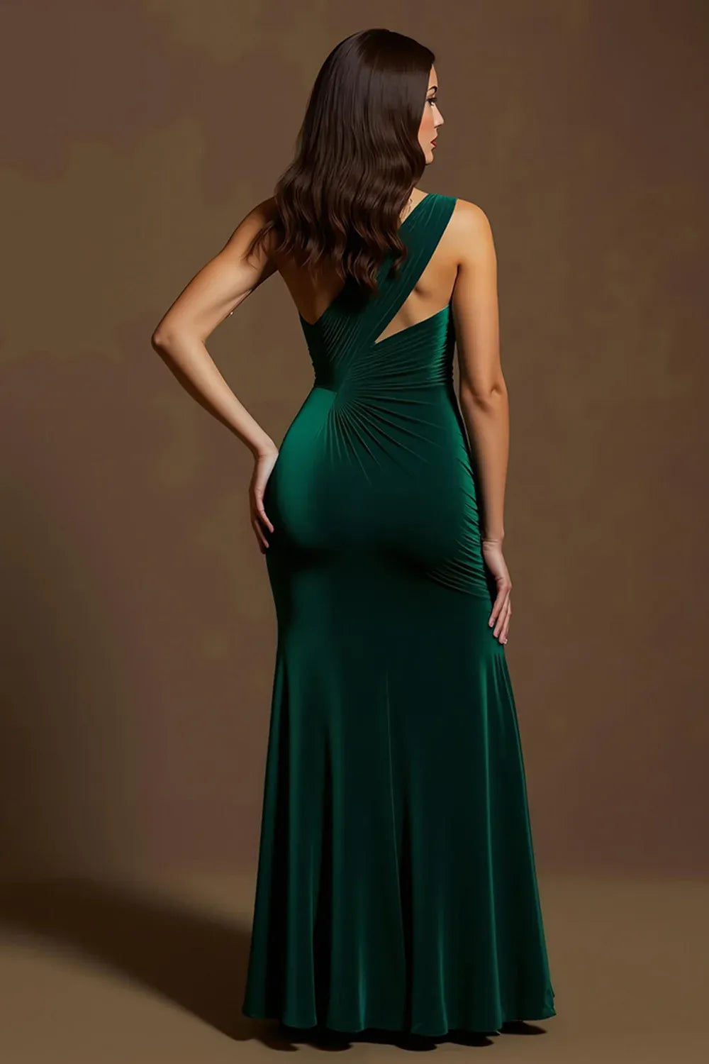 Sophisticated Graceful Stylish Refined Beautiful Elegant Velvet Mermaid Sleeveless Floor-Length Evening Dress