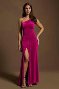 Sophisticated Graceful Stylish Refined Beautiful Elegant Velvet Mermaid Sleeveless Floor-Length Evening Dress