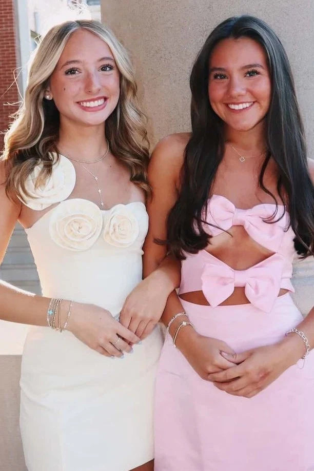 Sophisticated Graceful Stylish Refined Beautiful Elegant Red Sheath Sleeveless Mini Homecoming Dress