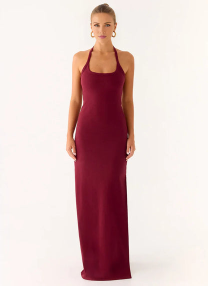 Elegant Mermaid Halter-Neck Sleeveless Classic-Back Mini-Length Prom Formal Dress