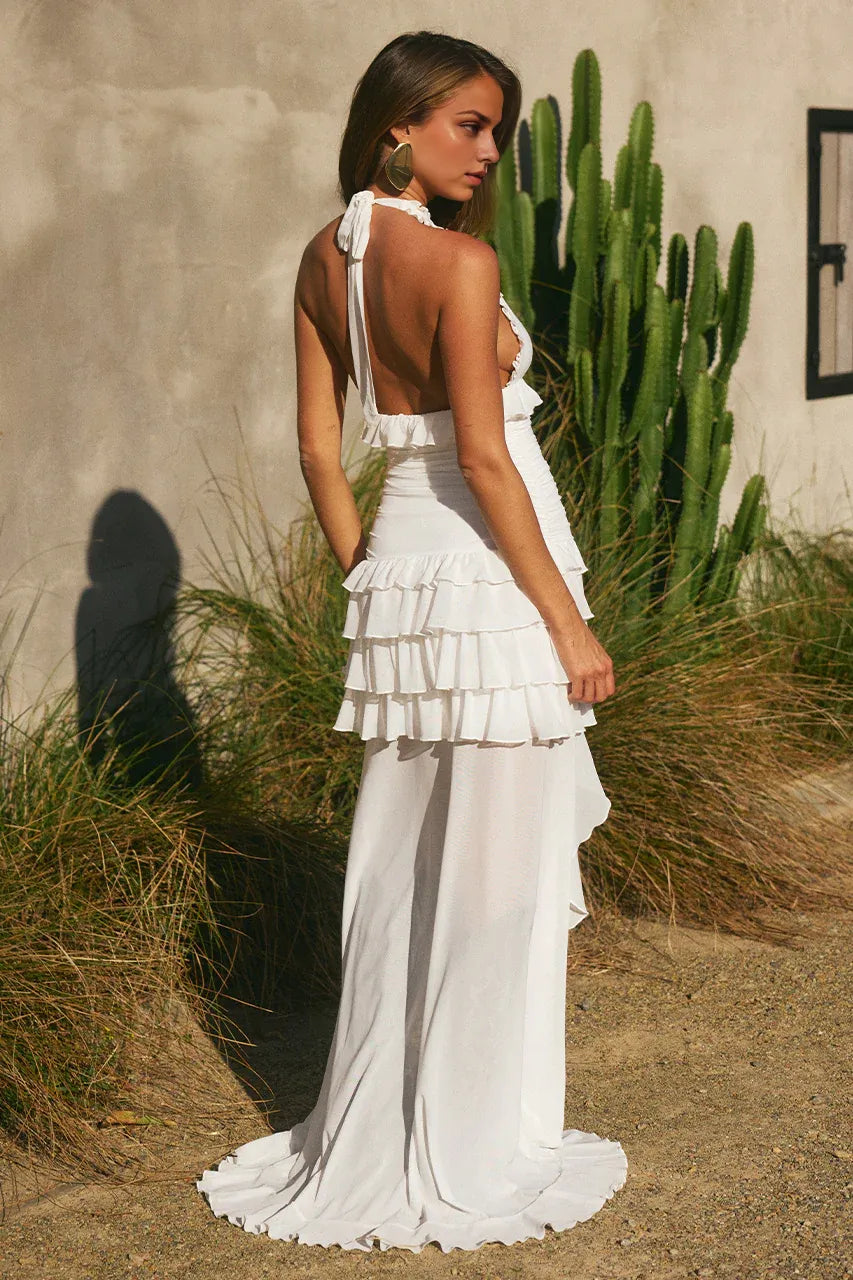 Stylish Refined Beautiful Elegant Chocolate Brown Chiffon A-Line Sleeveless Floor-Length Prom Dress