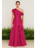 Graceful Stylish Refined Beautiful Timeless Elegant Red Chiffon A-Line Sleeveless Prom Dress