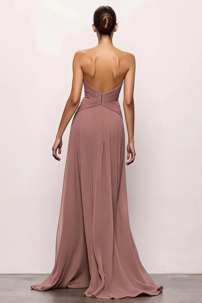 Refined Beautiful Timeless Chic Elegant Dusty Rose Mermaid Strapless Sleeveless Prom Dress