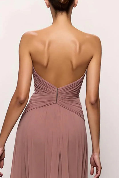 Refined Beautiful Timeless Chic Elegant Dusty Rose Mermaid Strapless Sleeveless Prom Dress