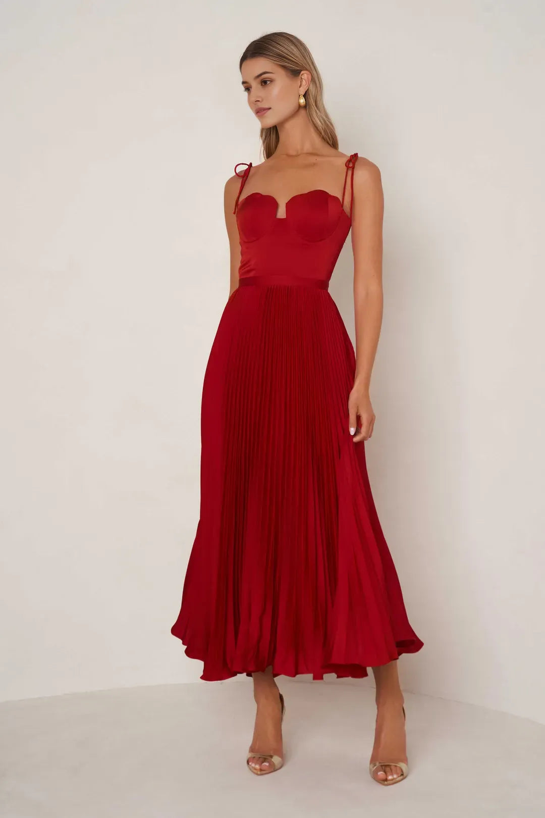 Sweetheart Neck Spaghetti Strap Open Back Back Zip Midi Length Prom Dresses