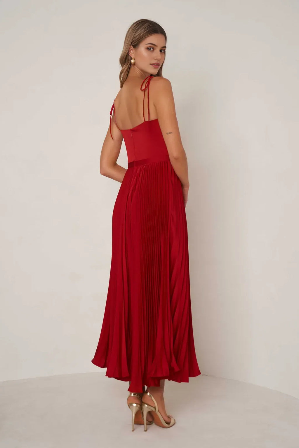 Sweetheart Neck Spaghetti Strap Open Back Back Zip Midi Length Prom Dresses