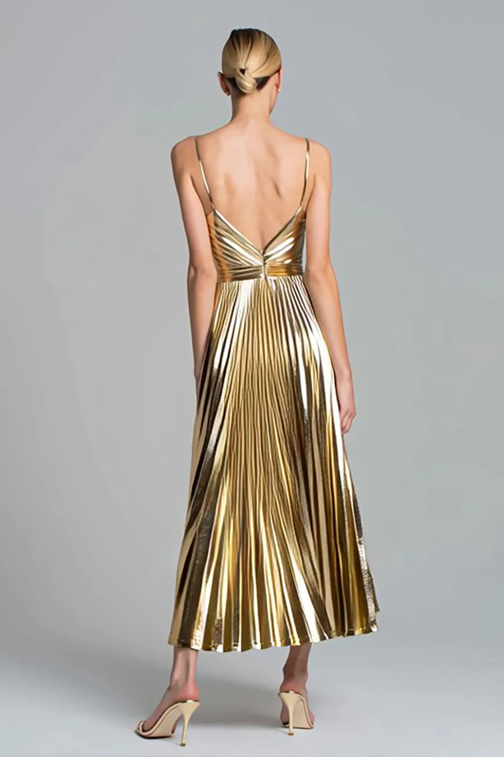 Special Occasion Sophisticated Graceful Stylish Elegant Gold A-Line Sweetheart Sleeveless Prom Dress