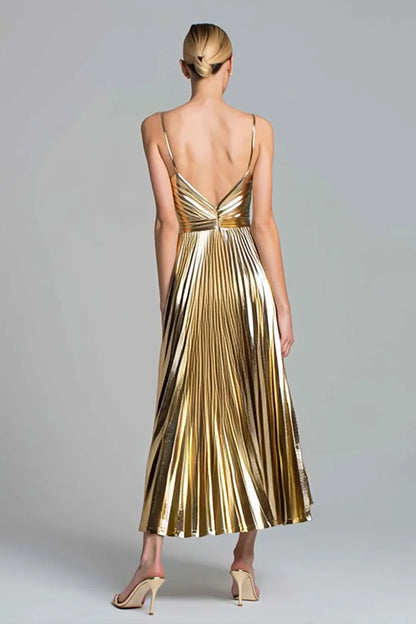 Special Occasion Sophisticated Graceful Stylish Elegant Gold A-Line Sweetheart Sleeveless Prom Dress