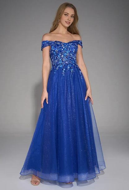 Beautiful Timeless Chic Elegant Royal Blue Tulle A-Line Sweetheart Sleeveless Prom Dress