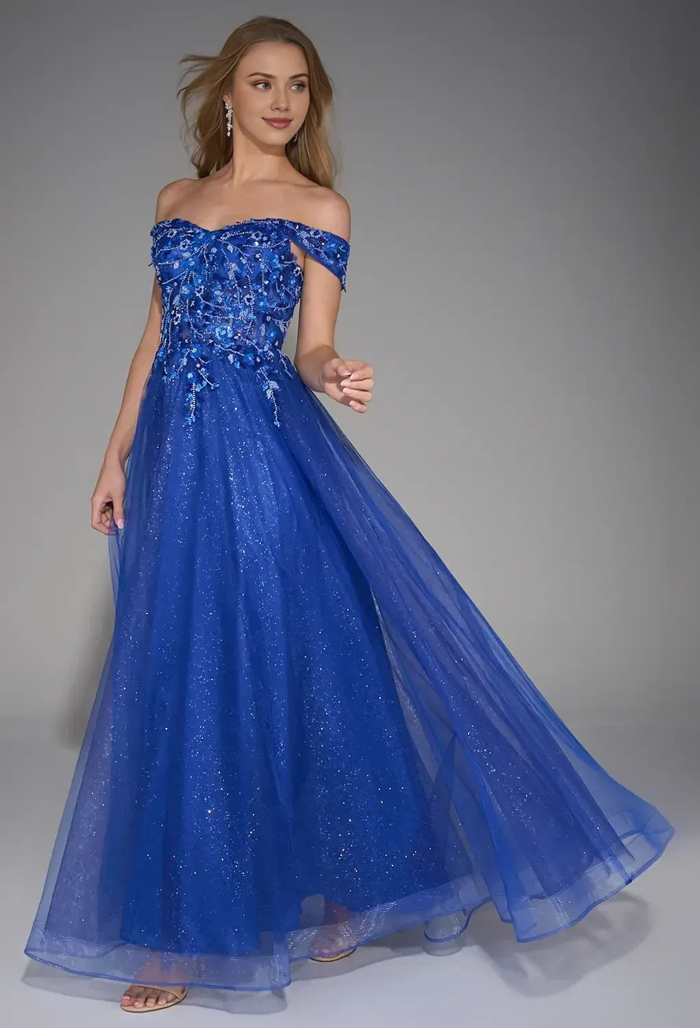 Beautiful Timeless Chic Elegant Royal Blue Tulle A-Line Sweetheart Sleeveless Prom Dress