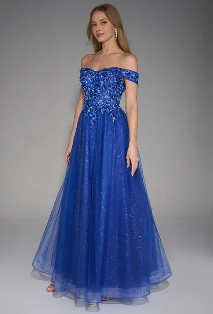 Beautiful Timeless Chic Elegant Royal Blue Tulle A-Line Sweetheart Sleeveless Prom Dress