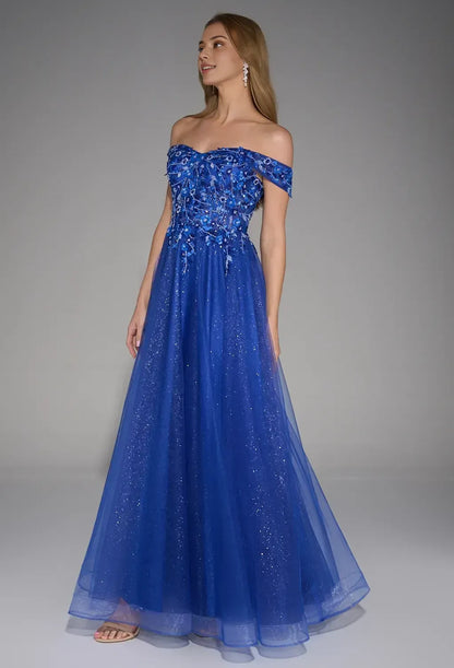 Beautiful Timeless Chic Elegant Royal Blue Tulle A-Line Sweetheart Sleeveless Prom Dress