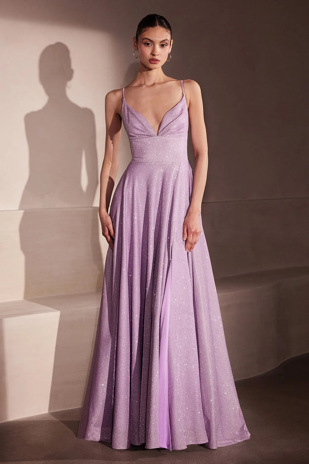 Black Glittery Prom Dress with Deep V - Neckline Thin Straps and Flowy A - Line Skirt for Formal Evening Events