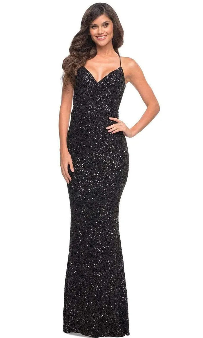 Black Prom Dresses with Spaghetti Straps and Mermaid Silhouette for Formal Occasions