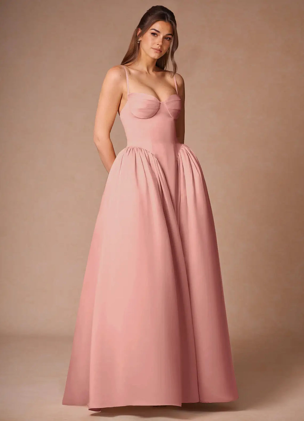 Blush Pink Prom Ball Gown Spaghetti Straps Sweetheart Neckline and Full Skirt for Memorable Nights