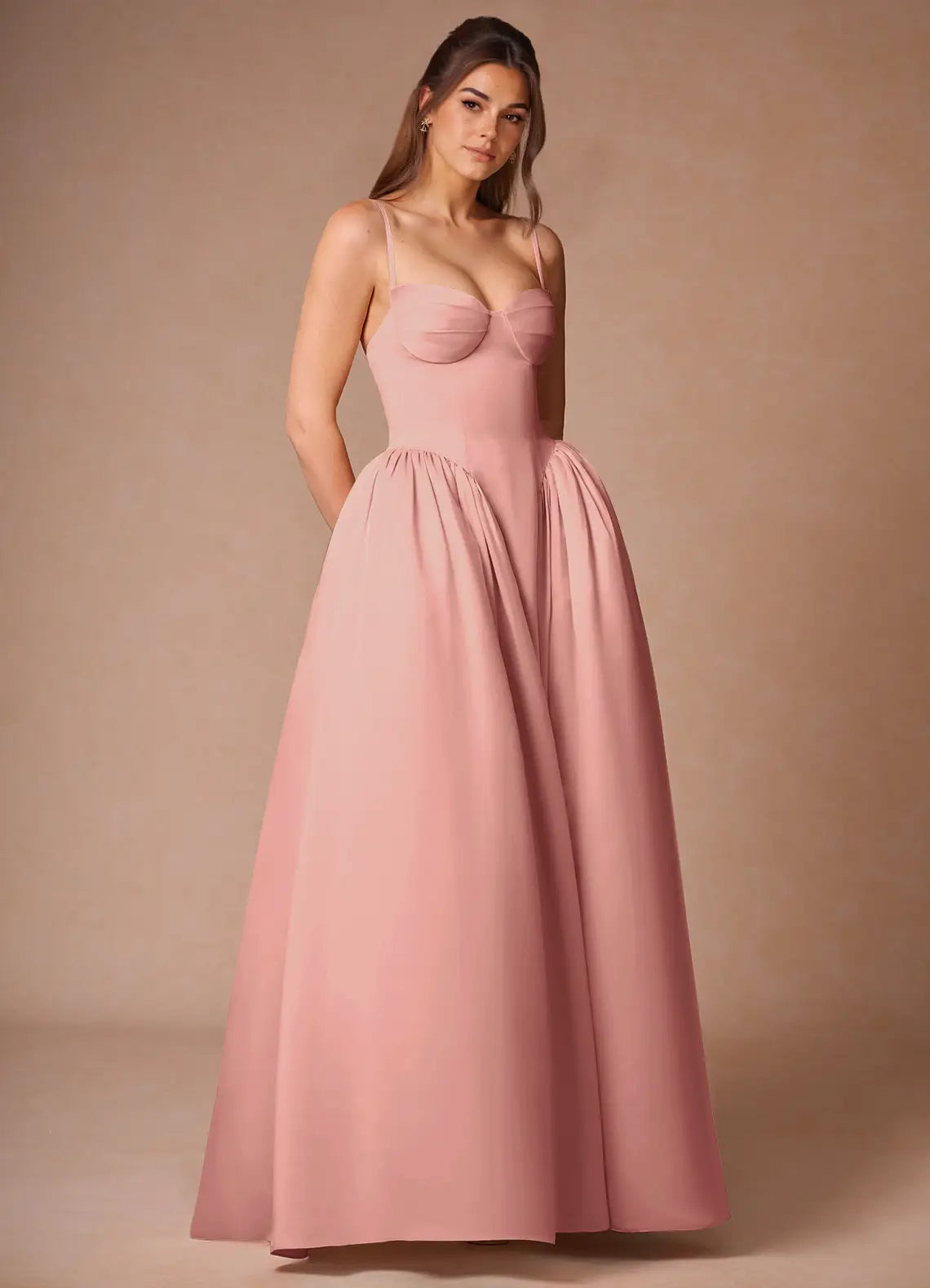 Blush Pink Prom Ball Gown Spaghetti Straps Sweetheart Neckline and Full Skirt for Memorable Nights