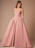 Blush Pink Prom Ball Gown Spaghetti Straps Sweetheart Neckline and Full Skirt for Memorable Nights