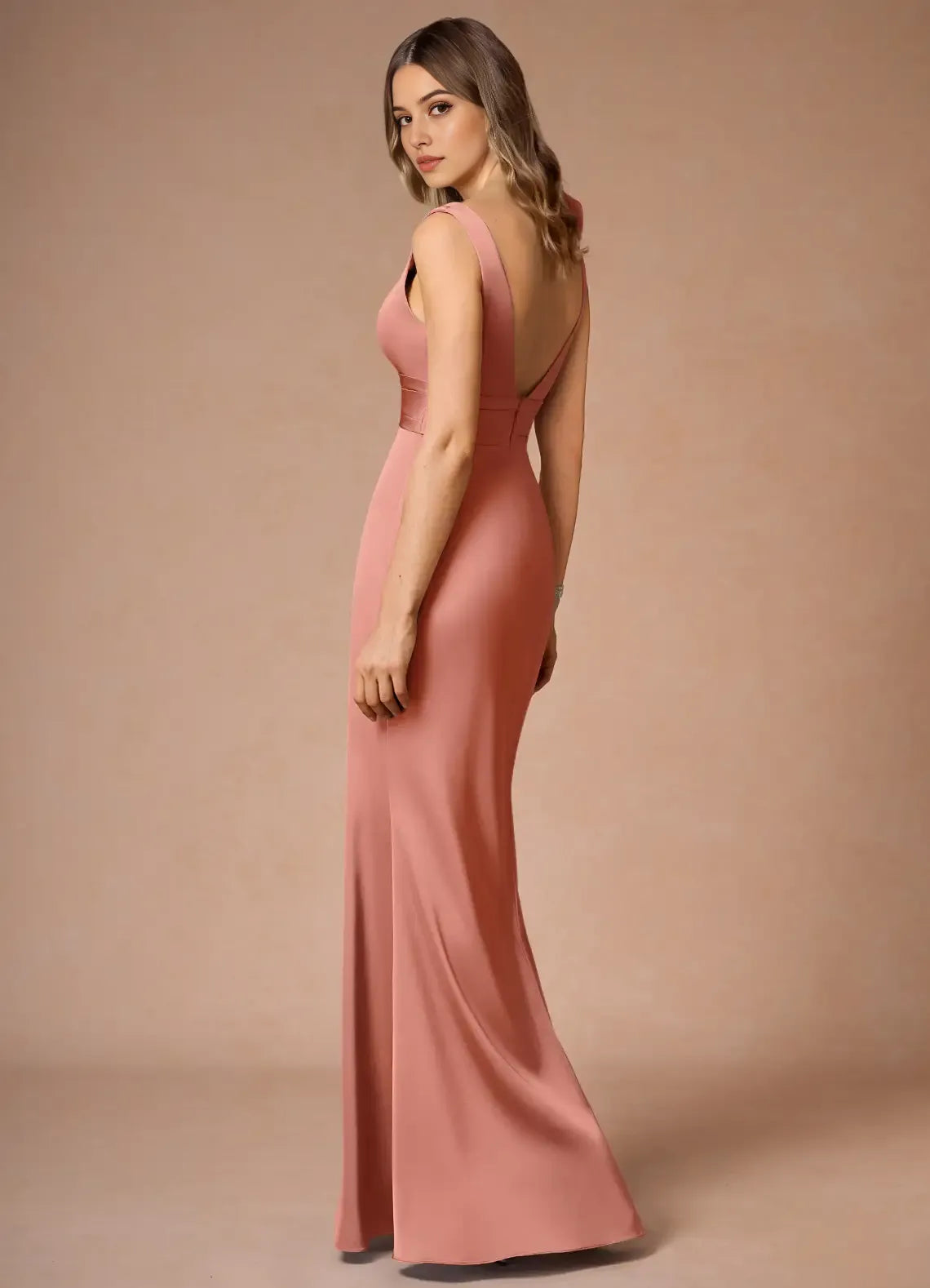 Blush Pink Prom Dresses Deep V - Neck One - Shoulder Bow Detail and Figure - Hugging Fit for Memorable Evenings