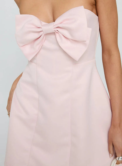 Glamorous Pink A-Line Strapless Classic-Sleeve Classic-Back Mini-Length Homecoming Dress