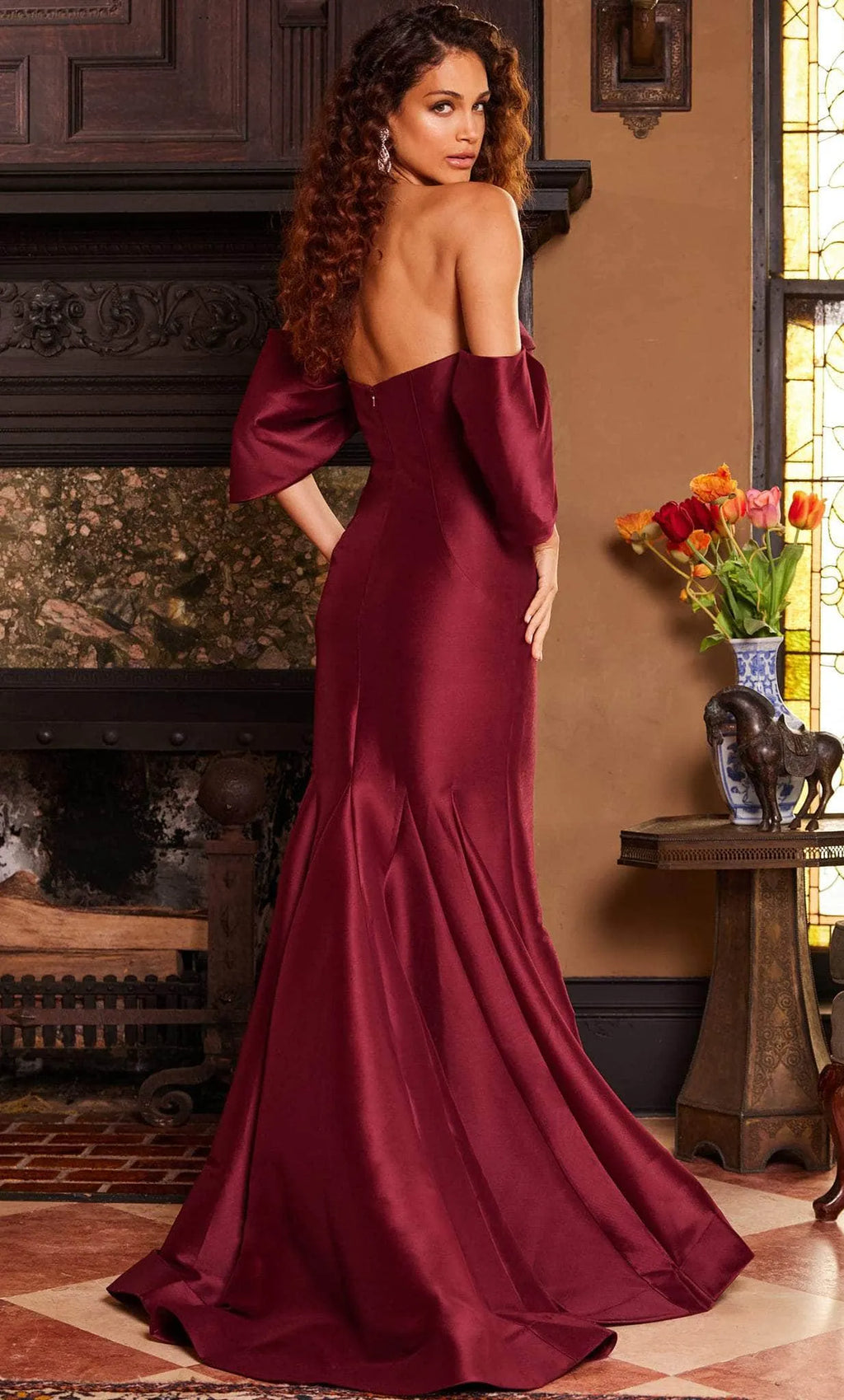 Burgundy Strapless Mermaid Evening Dresses with Off Shoulder Bow Sleeves A Luxurious Choice for Formal Black Tie Weddings and Elegant Soir¨¦es