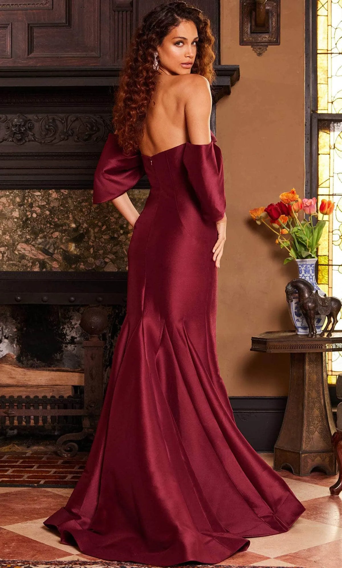 Burgundy Strapless Mermaid Evening Dresses with Off Shoulder Bow Sleeves A Luxurious Choice for Formal Black Tie Weddings and Elegant Soir¨¦es