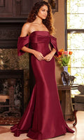 Burgundy Strapless Mermaid Evening Dresses with Off Shoulder Bow Sleeves A Luxurious Choice for Formal Black Tie Weddings and Elegant Soir¨¦es