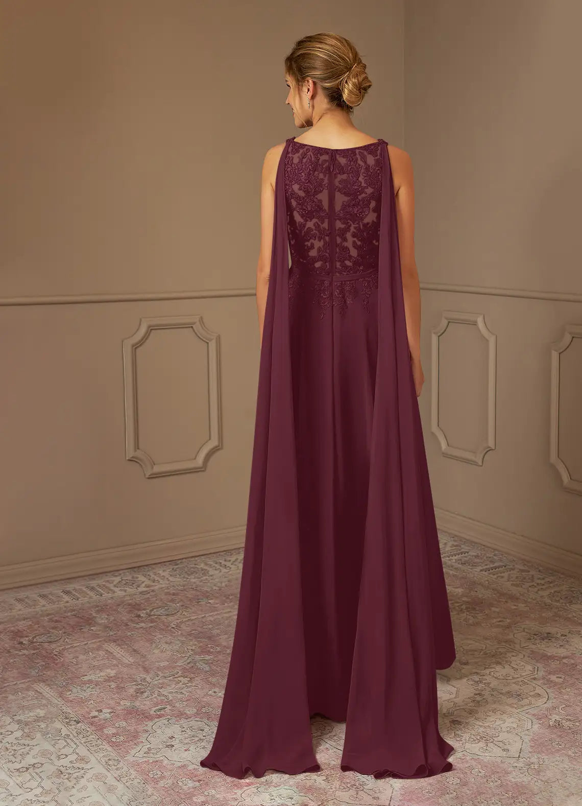 Cabernet A-Line Sequins Mother of the Bride Gown Eye Catching Embellishments V - Neckline Figure Flattering Draped Design Sleeveless