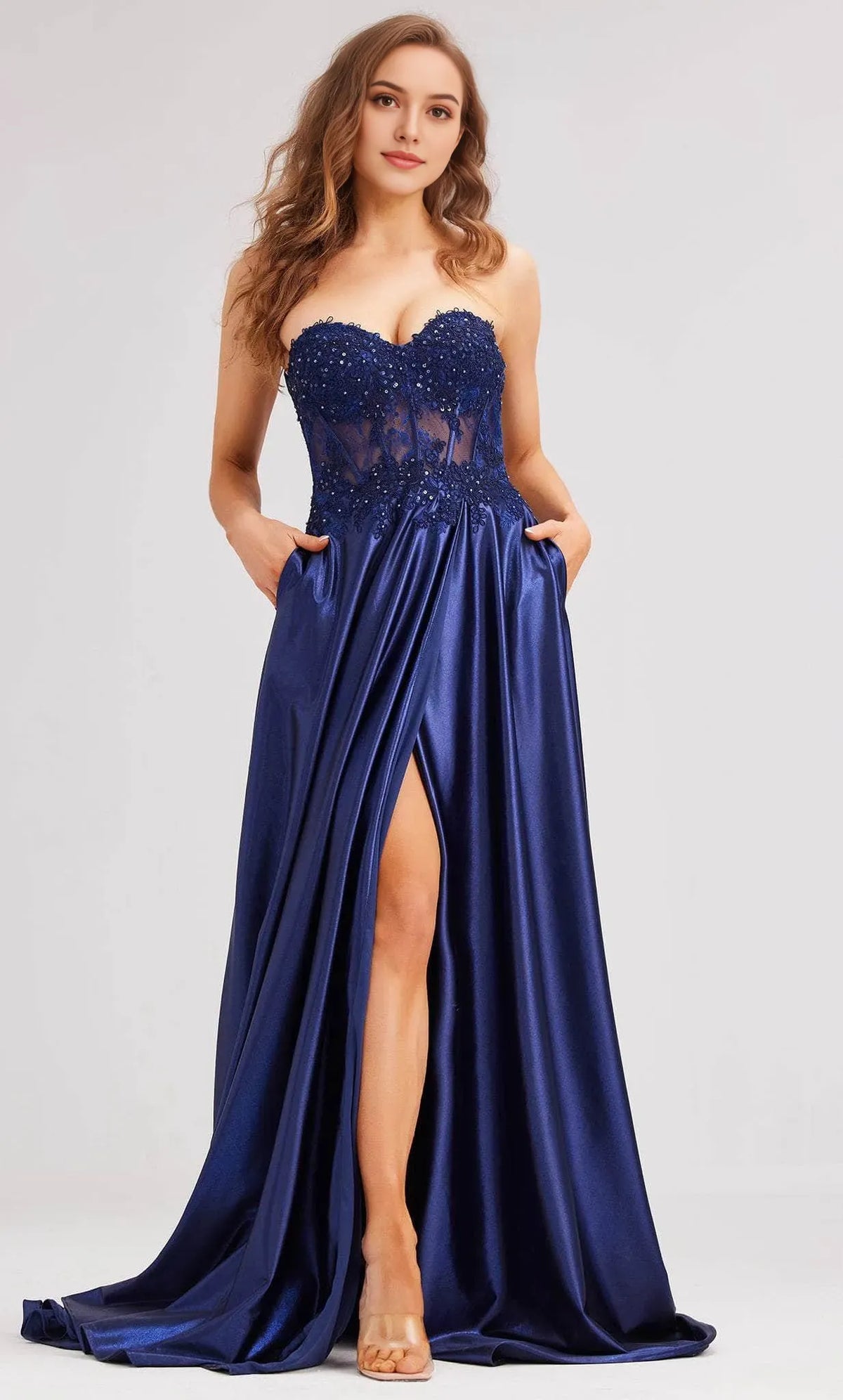 Fuchsia Strapless Evening Dresses with Bodice Side Slit and Pockets Perfect for Proms Galas and Formal Soir¨¦es