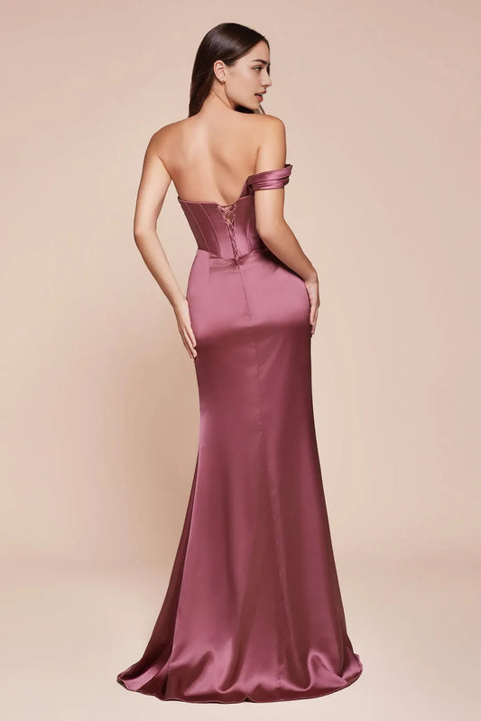 Luxurious Red Slit A-Line Classic-Neck Classic-Sleeve Classic-Back Floor-Length Prom Dress