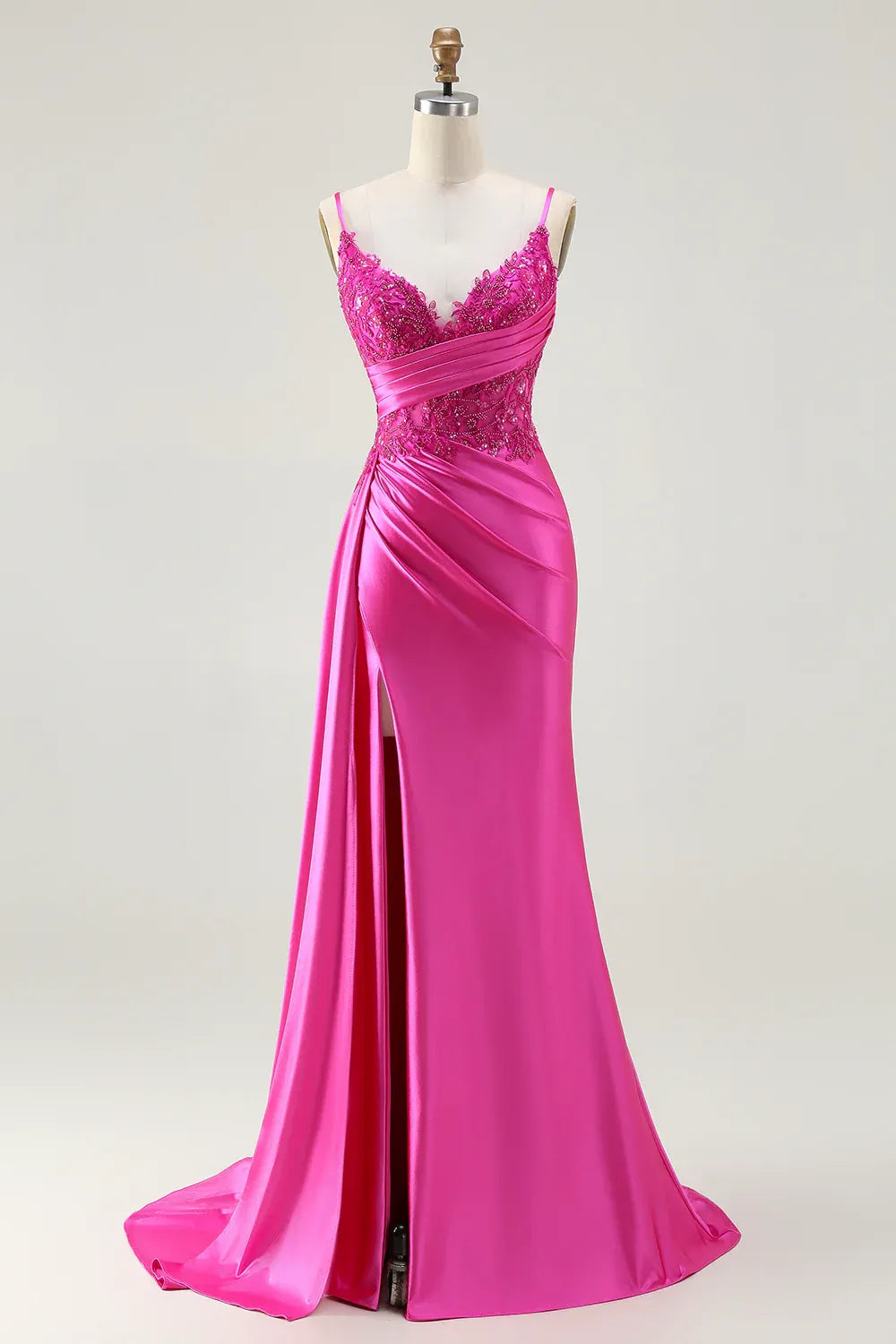Stylish Refined Beautiful Elegant Royal Blue Satin Mermaid Sleeveless Floor-Length Prom Dress
